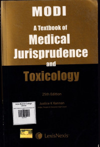 Image of Modi's Textbook of medical jurisprudence and toxicology